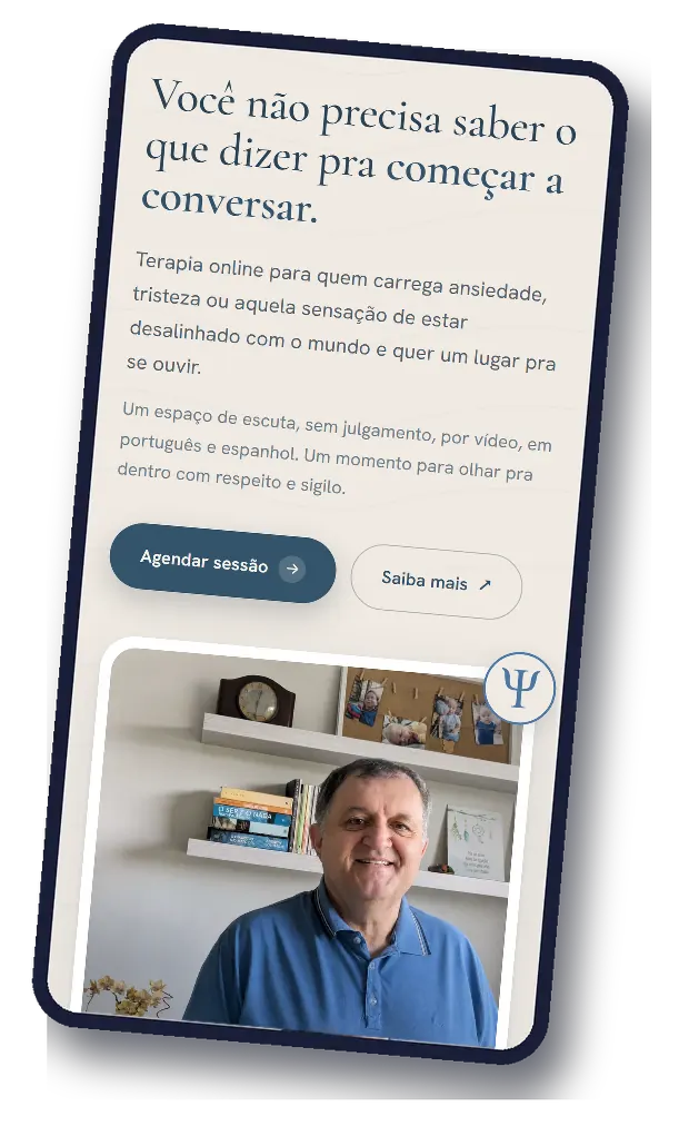 Site de um cliente da Wealth Way aberto no celular